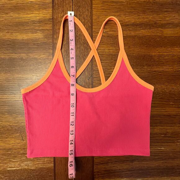SHEIN Cross Back Hot Pink Strappy Spaghetti Strap Crop Top Medium - Picture 4 of 9